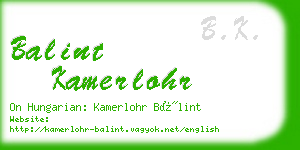 balint kamerlohr business card